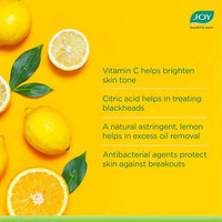 Joy Skin Fruits Lemon Brightening Face Wash, Oil Clear and Fruit Infused With Lemon extracts & Active Fruit Boosters, Lemon Face Wash For Oily Skin | Brightens Skin to Reveal Natural Glow - Pack of 2 X 100 ml