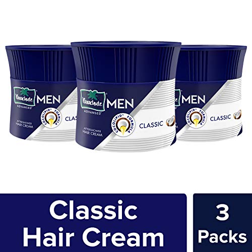Parachute Advansed Men Aftershower Hair Cream, Classic, Suitable for curly hair, High shine, Mild hold, Contains Coconut milk protein, 100 gm (Pack of 3)