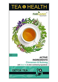 FARGANIC Detox Green Tea for Weight Loss and Skin Glow. 15 Days Detox Plan (30 Tea Bags) Tea and Health Series with Active Ingredients (Pack of 4)