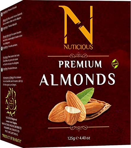 Nuticious - Almonds 125 G Badam (Pack of 3 ) Dryfruits & Berries,Diwali Gifts ,Diwali Offer ,Nuts
