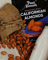 True Elements Californian Almonds 400g (200g x 2) - 100% Natural and Clean Dried Almonds | Badam Dryfruits