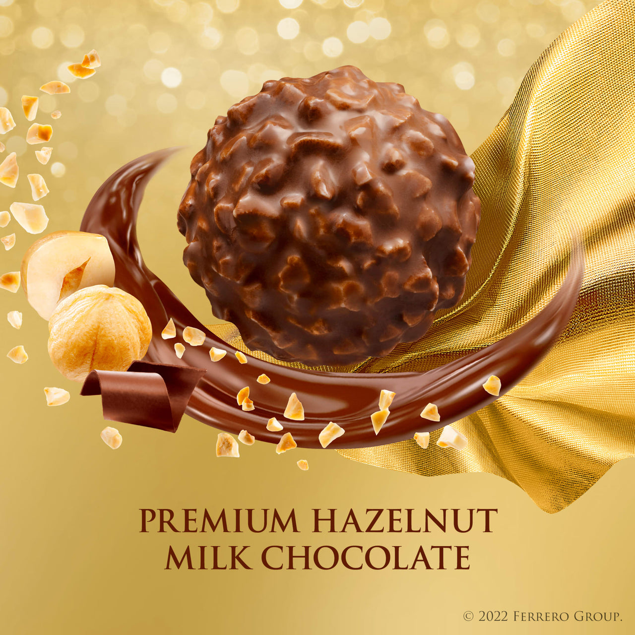 Ferrero Rocher Premium Gourmet Milk Chocolate Hazelnut, Individually Wrapped Candy for Gifting, Luxury Chocolate Gift for Valentine's  Day, 10.5 oz, 24 Count