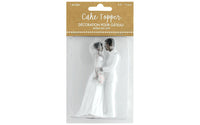 Amscan 474851 Wedding Plastic Cake Topper, African American Couple, 4.5