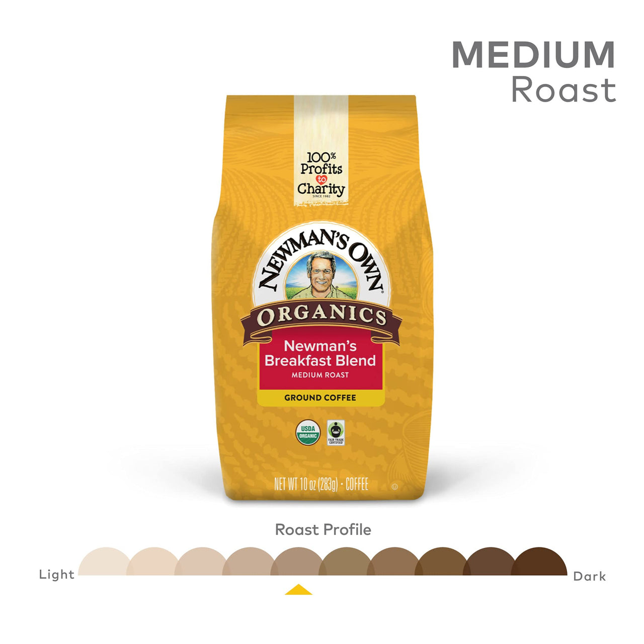 Newman's  Own Organics Newman's  Breakfast Blend, Ground Coffee, Medium Roast, Bagged 10oz