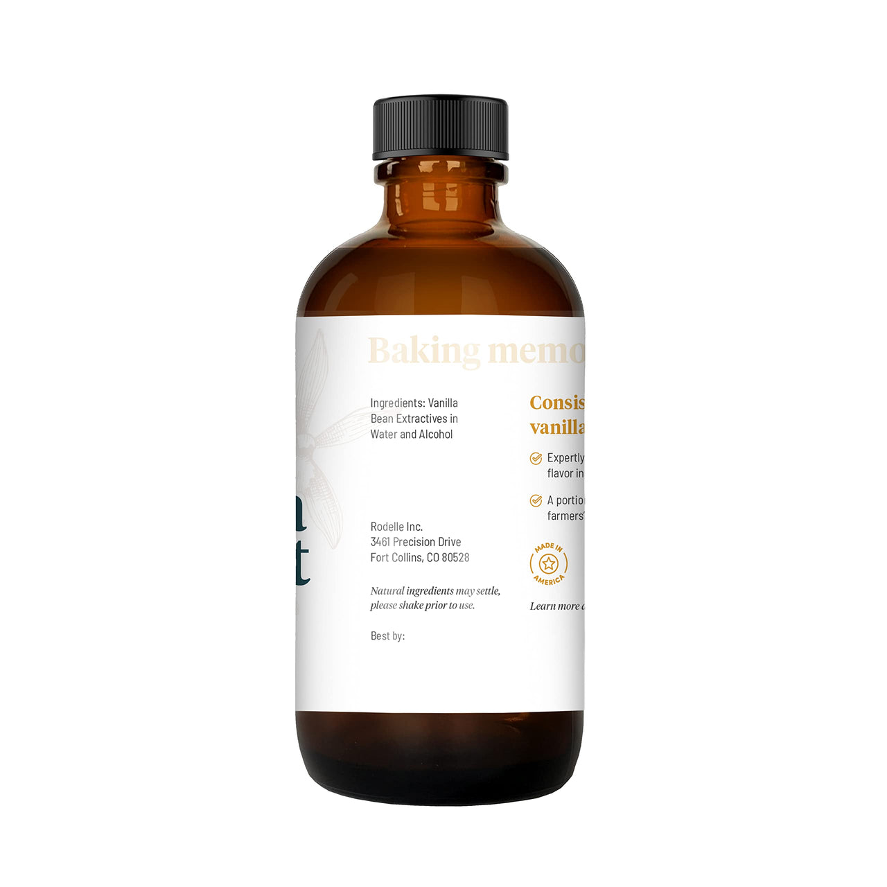 Rodelle Gourmet Pure Vanilla Extract, 8 Oz