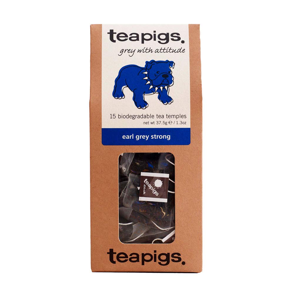 Teapigs Earl Grey Strong Tea Made with Whole Leaves (6 Packs of 15 Tea Bags)