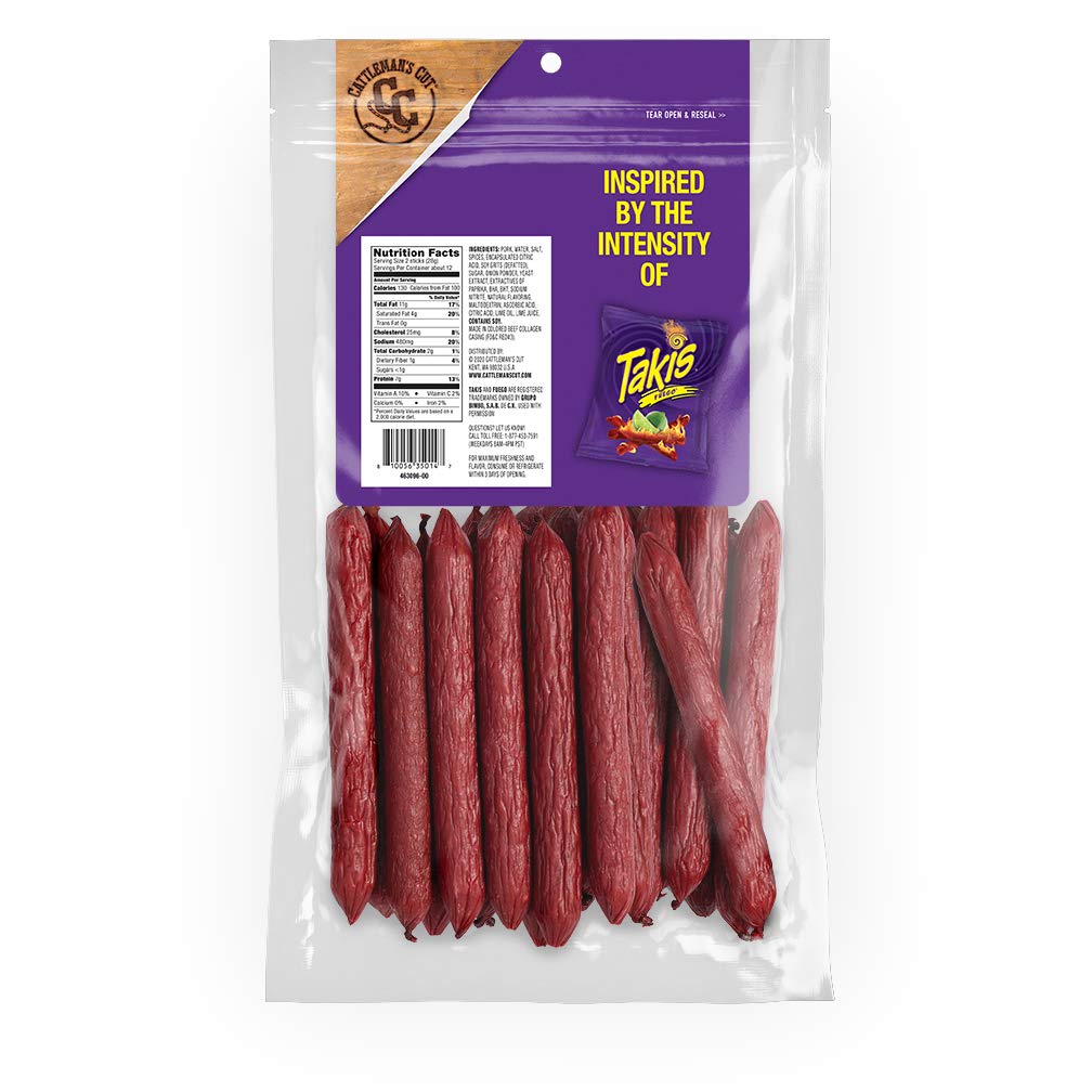 Cattleman's  Cut Takis Fuego Meat Sticks, 12 Ounce