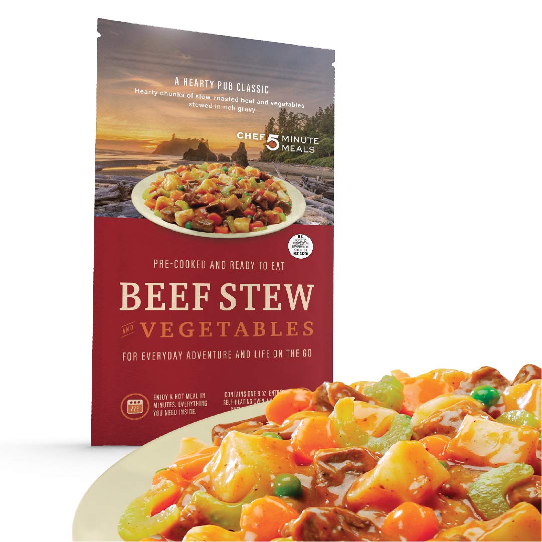 Chef 5 Minute Meals Beef Stew Self-Heating Meal Kit-Backpack