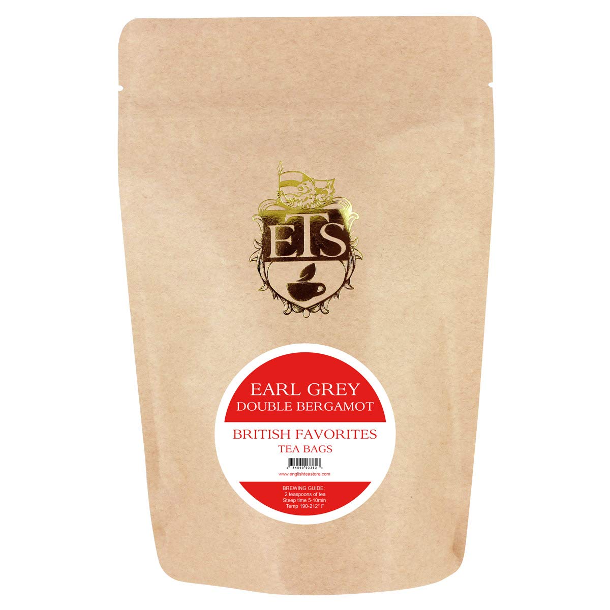 English Tea Store Loose Leaf, Double Bergamot Earl Grey Tea Pouches - 4oz, 4 Ounce