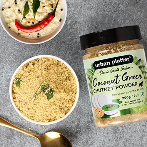 Urban Platter South Indian Style Instant Coconut Green Chutney Powder, 200g / 7oz [Nariyal ki Chutney, Just Add Water]