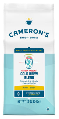 Cameron's  Coffee Vanilla Hazelnut Cold Brew Blend Flavored Coarse-Ground Coffee, Light Roast, 100% Arabica, 12-Ounce Bag, (Pack of 1)