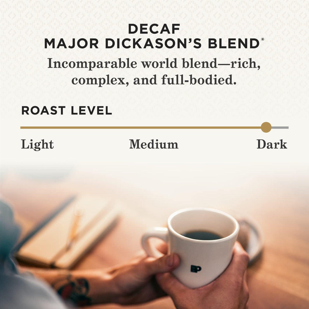 Peet's  Coffee, Dark Roast Decaffeinated Ground Coffee - Decaf Major Dickason's  Blend 10.5 Ounce Bag