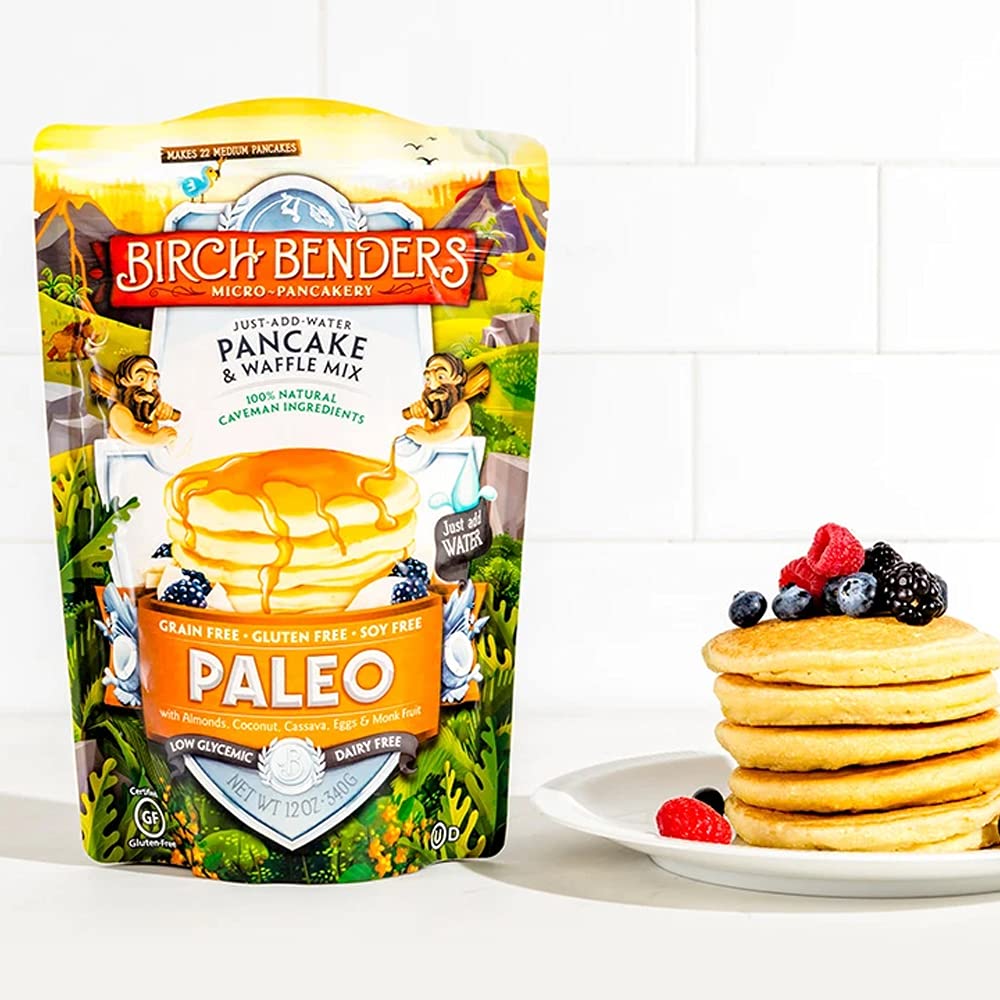 Paleo Pancake & Waffle Mix by Birch Benders, Low-Carb, High Protein, High Fiber, Gluten-free, Low Glycemic, Prebiotic, Keto-Friendly, 12 oz