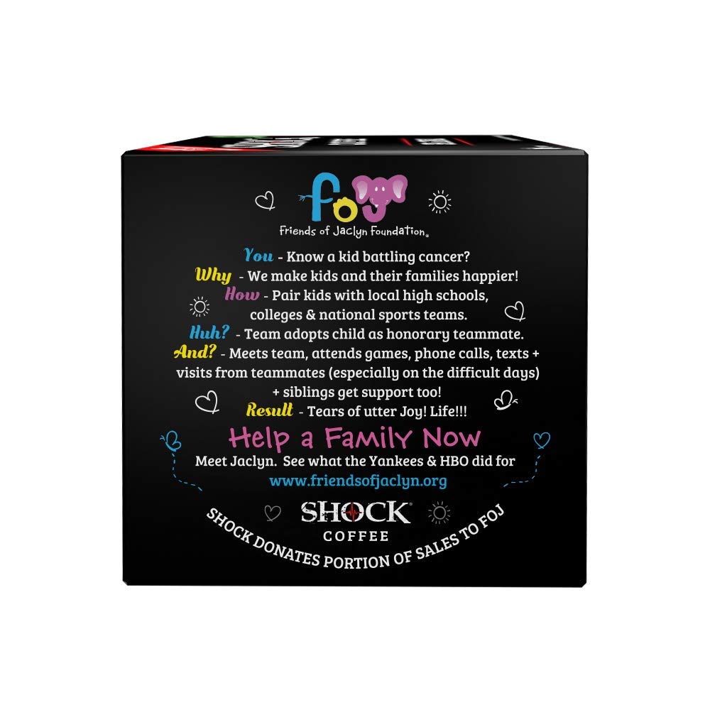 Shock Coffee Single Serve Cups. Up to 50% more Caffeine than Regular Coffee. 12 count - Compatible with Keurig K-Cup Brewers 2.0