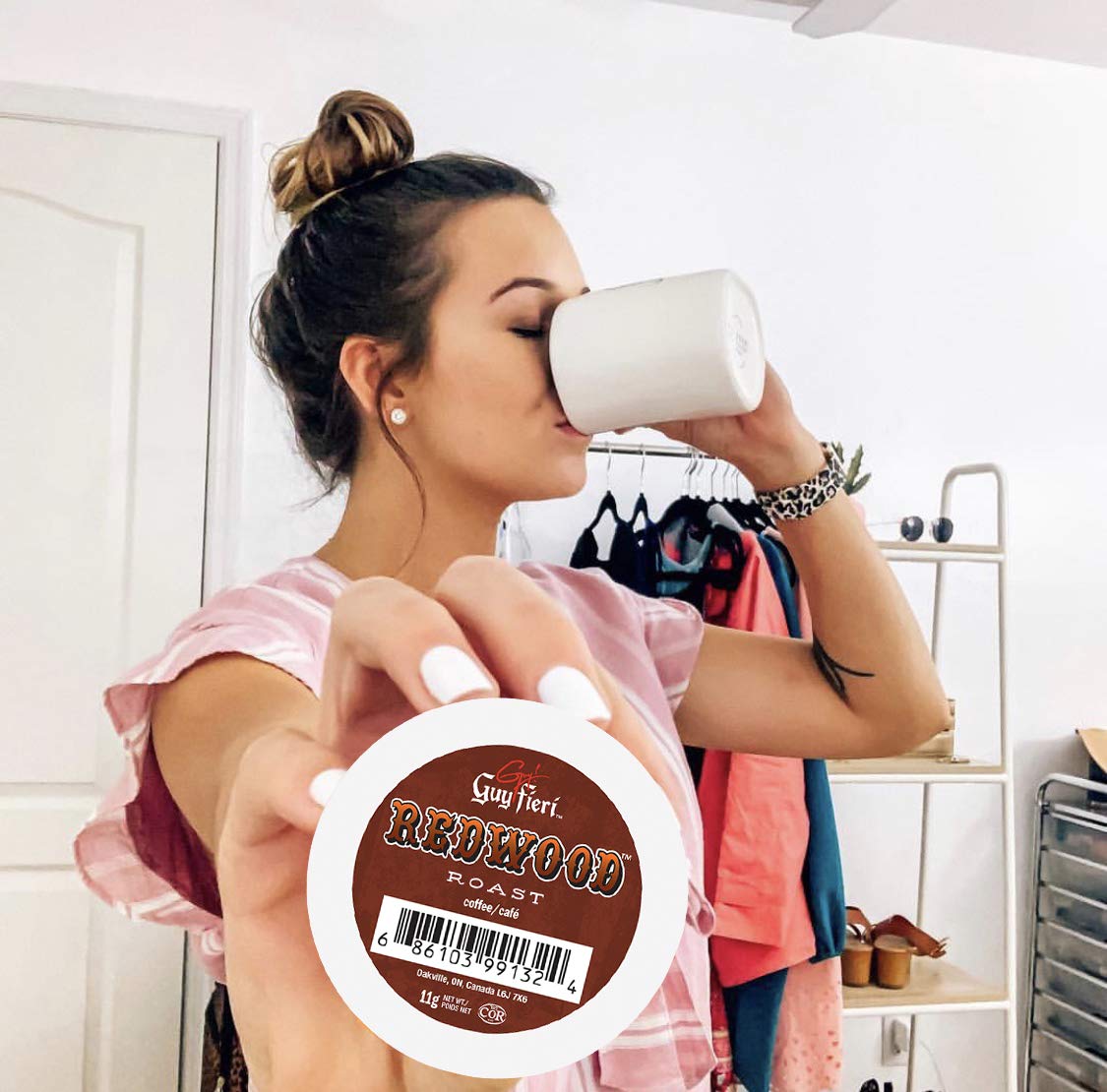 Guy Fieri Flavortown Roasts Coffee Pods, Redwood Roast, Bold Dark Roast Single Serve Coffee for Keurig K Cups Brewer Machines, 24 Count