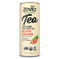 Zevia Organic Sugar Free Iced Tea, Earl Grey Tea Blood Orange, 12 Fl Oz (Pack of 12)