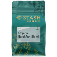 Stash Tea Organic Breakfast Blend Black Tea - Caffeinated, Non-GMO Project Verified Premium Tea with No Artificial Ingredients, Loose Leaf, 3.5 Oz Bag