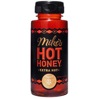 Mikes Hot Honey-Extra Hot, 10 oz Easy Pour Bottle (1 Pack), Hot Honey with an Extra Kick, Sweetness & Heat, 100% Pure Honey, Shelf-Stable, Gluten-Free & Paleo-Friendly, More than Sauce-it's  Hot Honey
