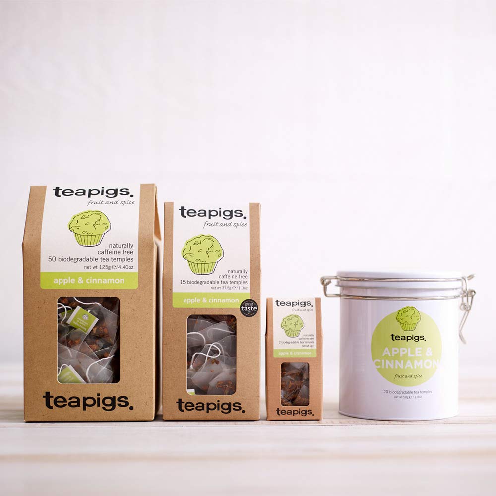 Teapigs Apple & Cinnamon Herbal Tea Bags Made With Whole Leaves (6 Pack of 15 Tea bags)