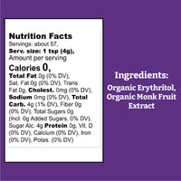 Wholesome Sweeteners Organic Monk Fruit Sweetener Zero Calorie Keto Certified No Glycemic Impact Non GMO Gluten Free Vegan oz. Pack of 1, 8 Ounce, (Packaging May Vary)