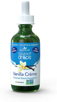 SweetLeaf Organic Sweet Drops English Toffee Flavored Stevia Sweetener, 2 Oz & Sweet Drops Liquid Stevia Sweetener, Vanilla Creme, 2 Ounce