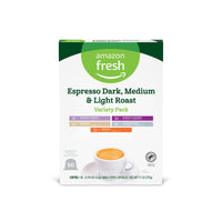 Fresh Espresso Dark, Medium & Light Roast Aluminum Capsules, Variety Pack, Compatible with Nespresso Original Brewers, 50 Count (5 Packs of 10)
