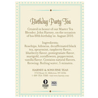 Harney & Sons Birthday Party Tea, Decaf, Sachets Decaffeinated 30 Count