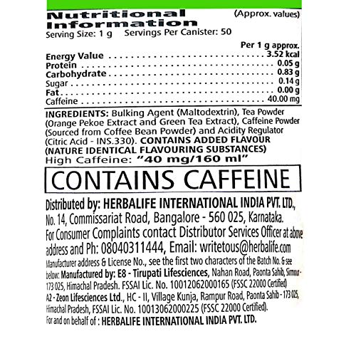 Herbalife Afresh Mix Energy Drink 50g (Peach)