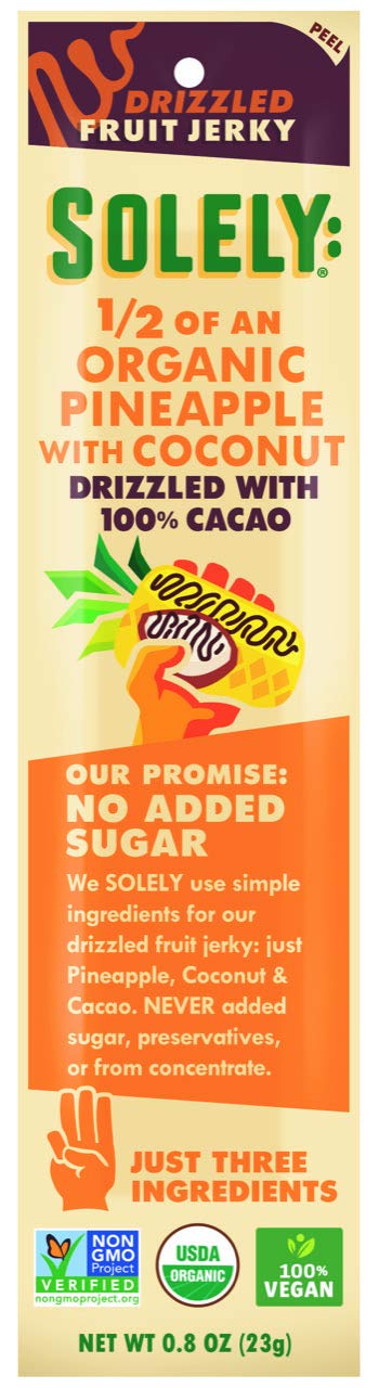 Solely, Fruit Jerky Pineapple Coconut Cacao Organic, 0.8 Ounce