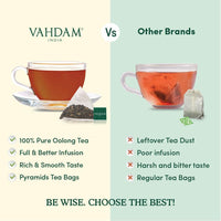 VAHDAM, Himalayan Oolong Tea Leaves, 15 Tea Bags, Long Leaf Pyramid Oolong Tea Bags, Oolong Tea, 100% Natural Oolong Tea Loose Leaf, Detox Tea, Packed at Source
