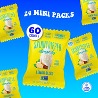 SkinnyDipped Lemon Bliss Yogurt Covered Almonds, Healthy Snack, Plant Protein, Gluten Free, 0.46 Ounce (Pack of 24)