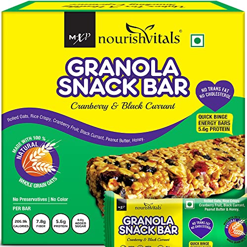 NourishVitals Granola Snack Bar (Cranberry and Black Currant), 250 g