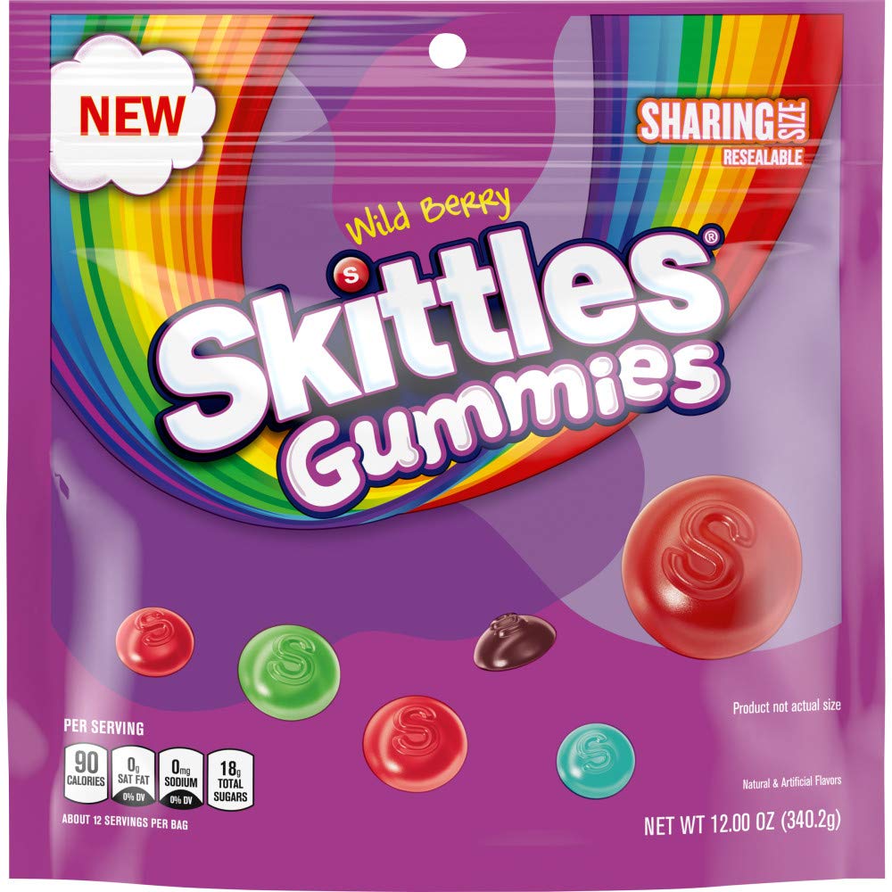 SKITTLES Wild Berry Gummy Candy, 12 oz Sharing Size Bag