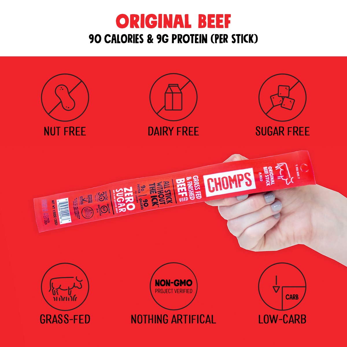 CHOMPS Original Beef Stick, 1.15 OZ