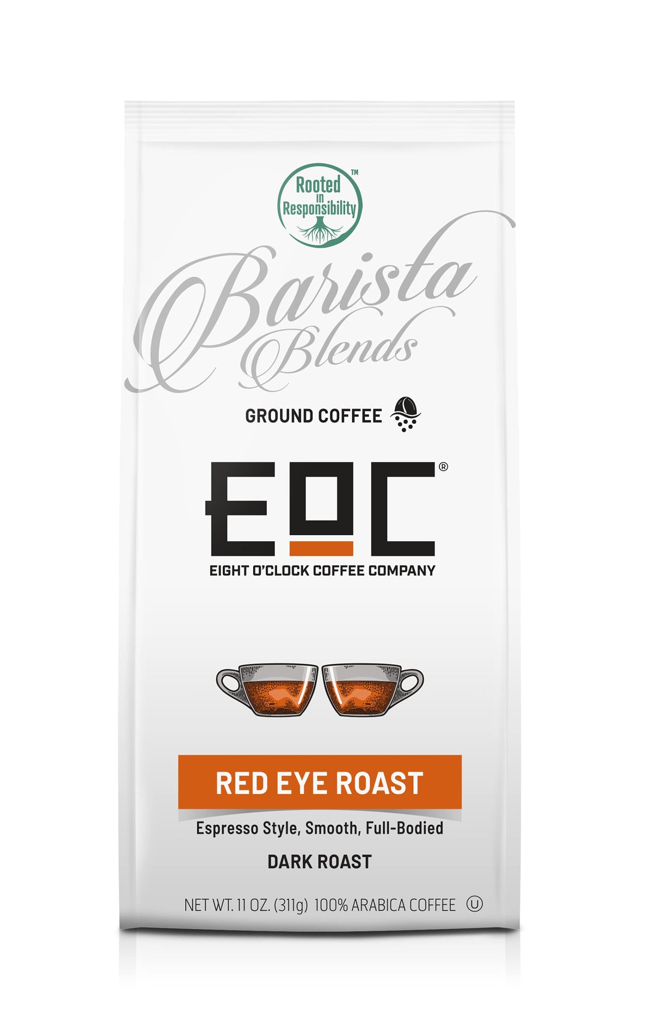 Eight O'Clock Coffee Barista Blends Ground Coffee, Red Eye Roast, 11 Ounce