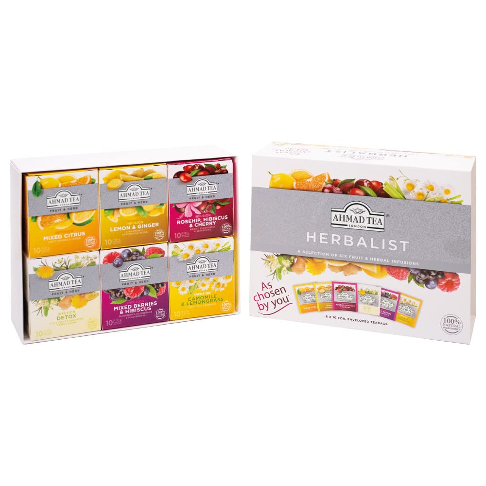 Ammad Tea Herbal Tea,Herbalist Variety Gift Box, 60 Foil Teabags - Decaffeinated and Sugar-Free