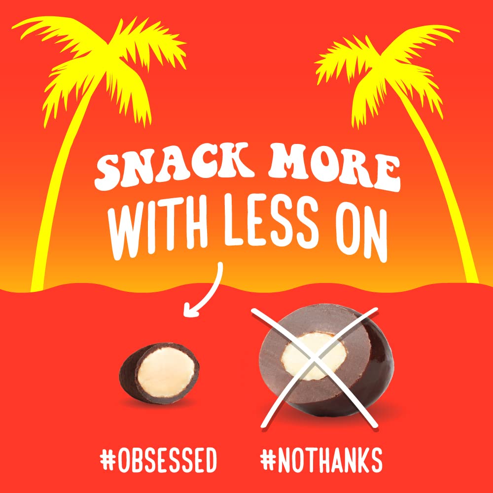 SkinnyDipped Dark Chocolate Peanut Butter Almonds, Healthy Snack, Plant Protein, Gluten Free, 0.46 oz Mini Bags, Pack of 24