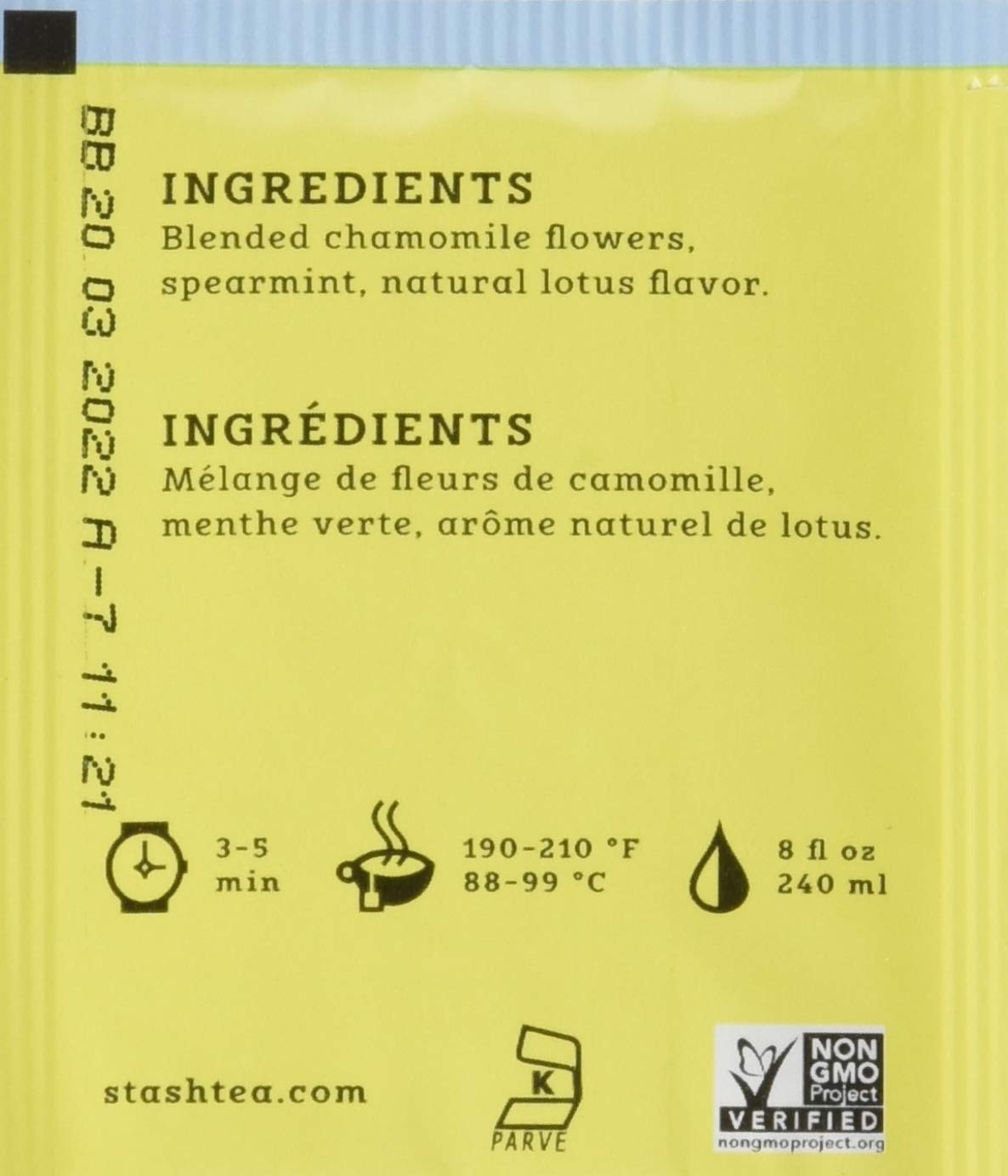 Stash Tea Chamomile Nights Herbal Tea, Box of 100 Tea Bags (Packaging May Vary)