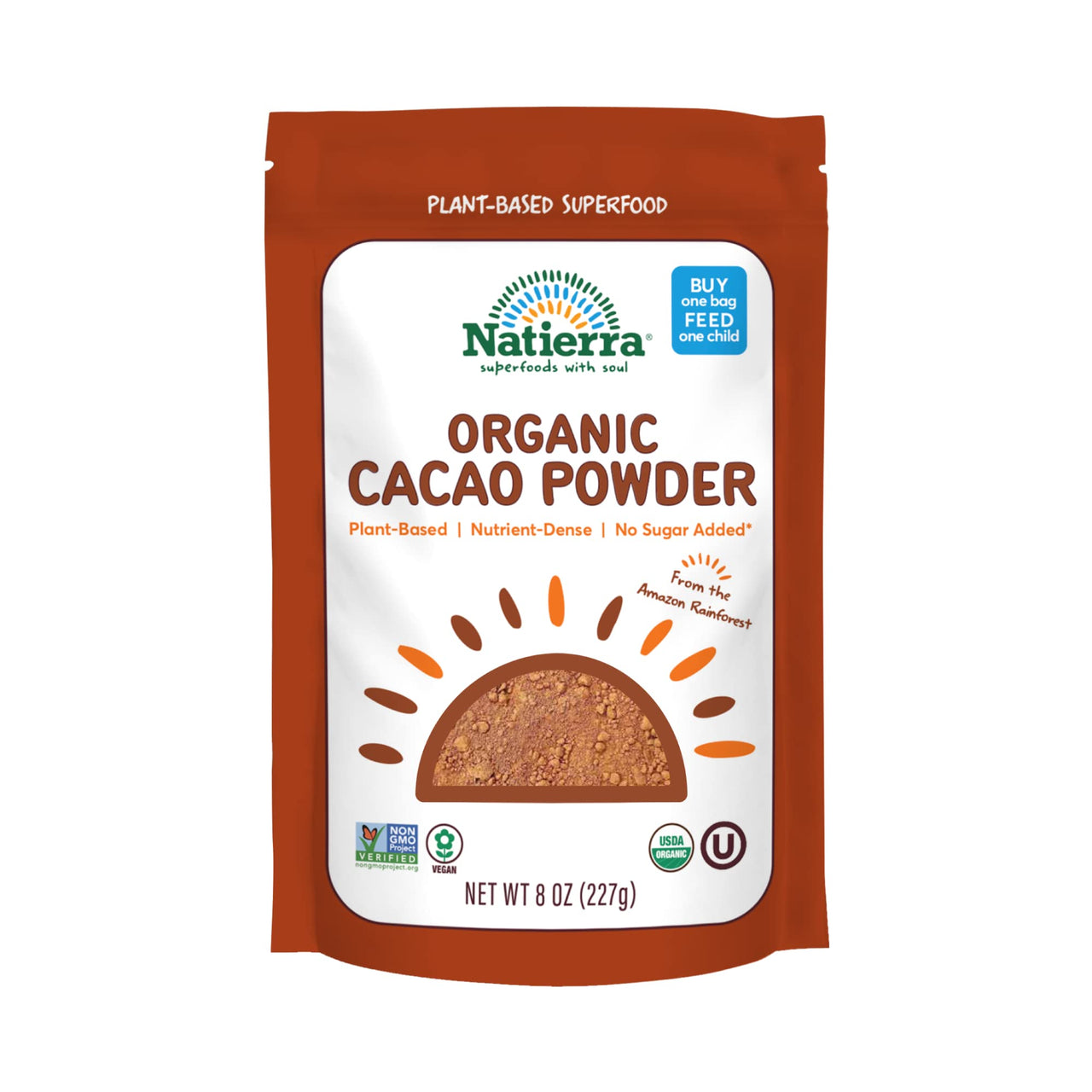 NATIERRAHimalaniaOrganic Cacao Powder Pouch | Non-GMO & Vegan | 8 Ounce