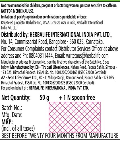 Herbalife Afresh Energy Drink Mix Elaichi Flavor 50 GM