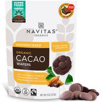 Navitas Organics Cacao Wafers, 8oz, Unsweetened Baking Chocolate  Organic, Non-GMO, Fairtrade, Gluten-Free