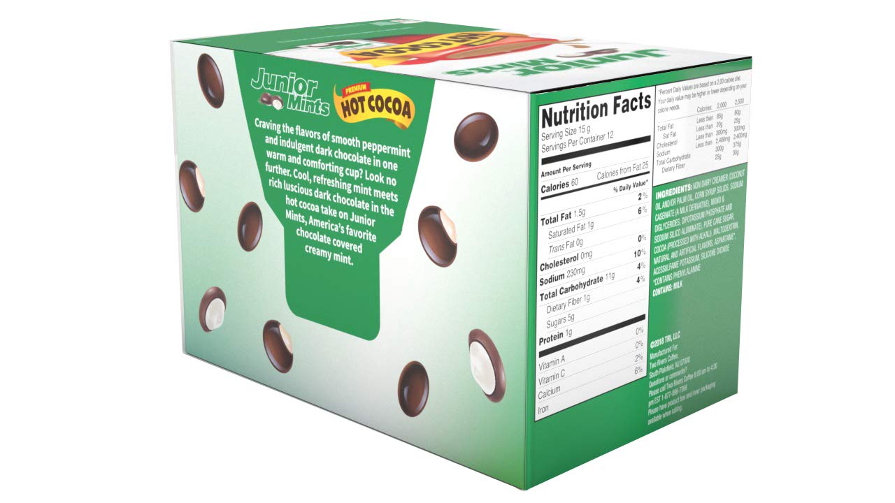 Tootsie Roll Single Serve Pods, Compatible with 2 Keurig, Junior Mints Hot Cocoa, 12 Count