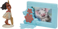 DecoSet Disney Moana Adventures in Oceania Cake Topper, 2-Piece Cake Decorations with Figurine and Photo Frame Featuring Moana and Pua