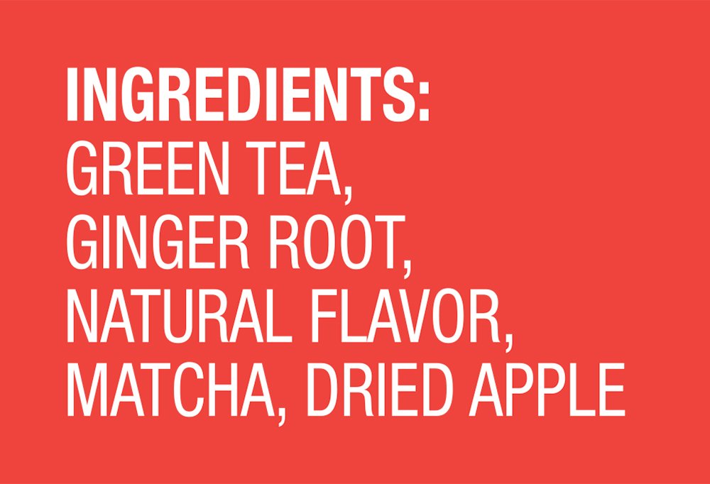 Matcha Love Japanese Matcha + Apple + Ginger, 60 Premium Tea Bags