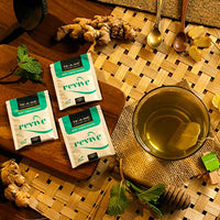 TE-A-ME Revive Mint Lemon Ginger Natural Green Tea, 25 Tea Bags