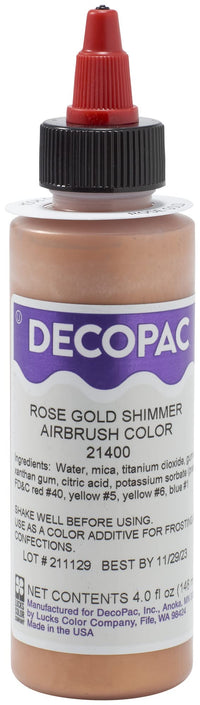 DecoPac Rose Gold Shimmer Premium Airbrush Color 4 oz