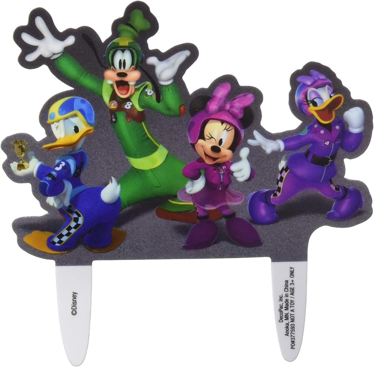DecoSet Disney Mickey Mouse and the Roadster Racers Cake Topper, 2-Piece Topper Set