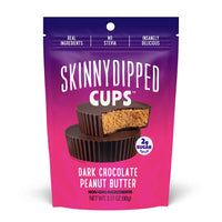 SkinnyDipped Dark Chocolate Peanut Butter Cups, 2g Sugar per Cup, Keto Friendly, No Stevia, Gluten Free, 3.2oz, 1 Pack (6 Cups Total)