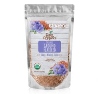 Super Organics Cold Milled Ground Flaxseed | Omegas 3, 6 & 9  Organic, Vegan & Non-GMO, 8 Oz