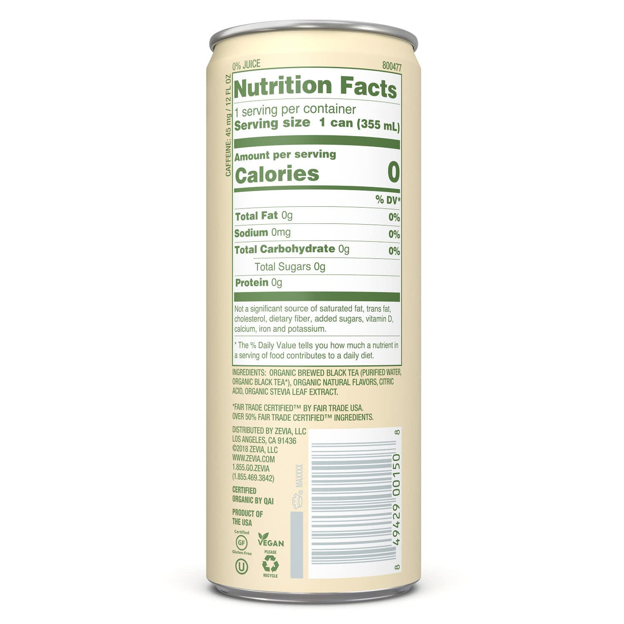 Zevia Organic Sugar Free Iced Tea, Earl Grey Tea Blood Orange, 12 Fl Oz (Pack of 12)